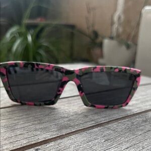 Prada Black and Pink Camouflage Sunglasses
